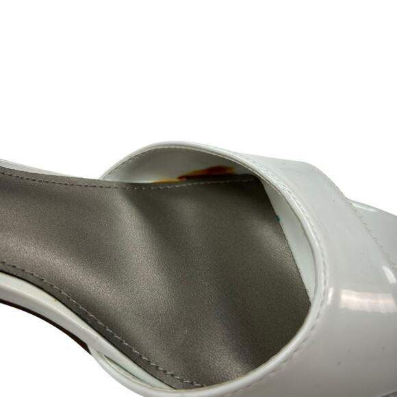 Worthington Glossy White Garnet Open Toe Kitten Heel Pumps Womens 9 - Picture 4 of 9